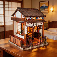 Kits DIY de bibliothèque miniature japonaise Izakaya, puzzle 3D en bois, modèle miniature, maison de poupée en bois, insert pour étagère de librairie miniature
