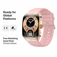Jam Tangan Pintar AMOLED HK80 1,95 Inci untuk Pria Wanita, Pemantau Tekanan Darah Dinamis, Pemantau Oksigen, Pelacak Tidur, Kontrol Suara, Aplikasi FitCloudPro