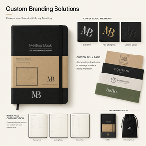 Libreta de Reuniones con Tapa Dura, Planificador Personal de Reuniones, Cierre Elástico, Marcapáginas de Cinta, Paquete Corporativo - Product Image 5