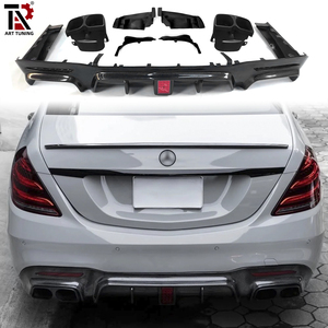 Pour <span class=keywords><strong>Mercedes</strong></span>-<span class=keywords><strong>Benz</strong></span> <span class=keywords><strong>Classe</strong></span> S W222 S63 S65 AMG, becquet arrière de haute qualité en fibre de carbone style <span class=keywords><strong>B</strong></span>, embout d'échappement, spoiler de pare-chocs arrière 2017-2020 - Product Image 2
