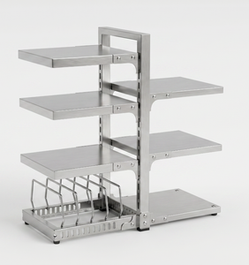 Organisateur <span class=keywords><strong>de</strong></span> cuisine moderne en acier inoxydable robuste, étagère <span class=keywords><strong>de</strong></span> <span class=keywords><strong>rangement</strong></span> pour casseroles et ustensiles <span class=keywords><strong>de</strong></span> cuisine, support réglable multi-niveaux pour armoire - Product Image 5