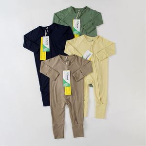 Pijama de Tela Modal Tencel Lenzing RTS de Alta Gama para Bebés, Mono con Cremallera YKK Unisex para Recién Nacidos - Product Image 1