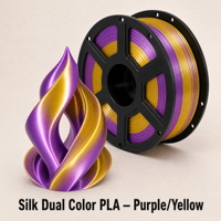 Fil PLA soyeux pour impression 3D, double couleur, 1,75 mm, pour impression effet soie