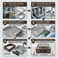 Chauffe-Plat Électrique Professionnel en Acier Inoxydable 6L pour Buffet, Classe Énergétique A++, Maintien au Chaud 12h (85-100°C)