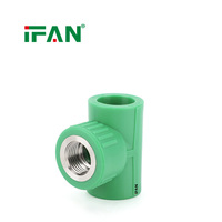 Raccords PPR IFAN en acier inoxydable SS304, raccord en T femelle, fileté, pour ligne de branche 20-110 mm, système d'eau chaude et froide