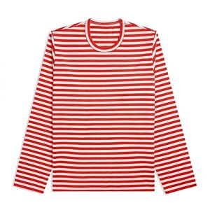 Chemise unisexe 100% coton à rayures bretonnes, style old money français, broderie cœur, manches longues - Product Image 3