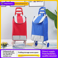 Chariot de courses pliable et portable pour personnes âgées, avec poignée, pour monter les escaliers, en polyester, grande taille, pour usage domestique
