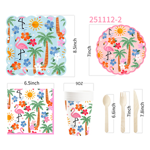 Assiettes en papier ovales DAMAI Flamingo, décorations de fête jetables, fournitures pour fêtes Flamingo, vaisselle pour fête d'anniversaire - Product Image 4