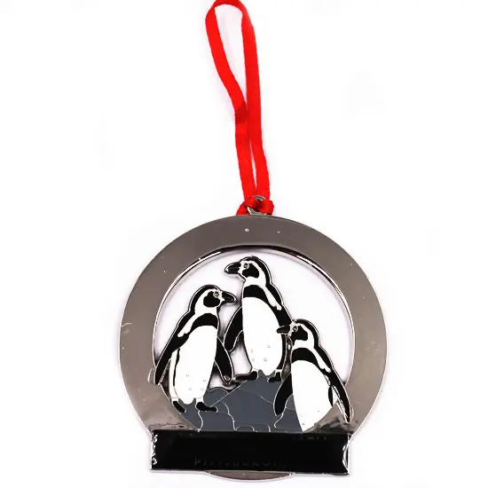 Custom Animal Penguins Shape Metal Christmas Ornaments Zoo Christmas Decorations