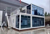Maison conteneur pliable personnalisée de 20 pieds, maison modulaire préfabriquée avec terrasse, dortoir et bureau pour chantier de construction
