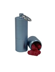 Botol Pil Bertahan Hidup Darurat Tahan Air Portabel Kotak Logam Kemah untuk Luar Ruangan