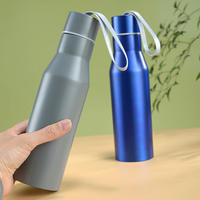 Bouteille d'eau isotherme en acier inoxydable à petite ouverture avec logo personnalisé, avec cordon, portable, anti-fuite, gobelets thermiques sous vide pour le sport