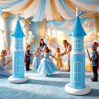 Château Gonflable Princesse Personnalisé en PVC, Vente en Gros Direct Usine, 190cm, Décoration de Fête d'Anniversaire pour Enfants, Accessoire Photo, Cour