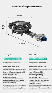 موقد غاز محمول بشعلة واحدة مع موقد حديد زهر عالي اللهب للاستخدام المنزلي والخارجي متوافق مع الغاز الطبيعي والغاز المسال - Product Image 5