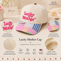 Casquette de baseball sportive Dymf à 5 panneaux, bicolore, en coton, avec motifs de la série Mom Life et patchwork bicolore, lot multiple, modèle courant