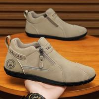 Bottes décontractées pour hommes avec fermeture éclair latérale, mocassins légers à enfiler pour le quotidien, chaussures de tennis