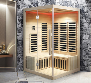 Sauna Infrarroja para 3 Personas, Película para Sauna y Estufa de Leña, Accesorios para Sauna, Chimenea de Leña de Madera Maciza - Product Image 4