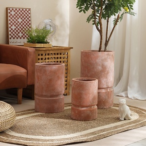 Style moderne nordique grand Pot de <span class=keywords><strong>fleur</strong></span> boue de magnésium haute cylindrique <span class=keywords><strong>pour</strong></span> salon <span class=keywords><strong>balcon</strong></span> jardin plantes vertes plateau de plante verte - Product Image 4