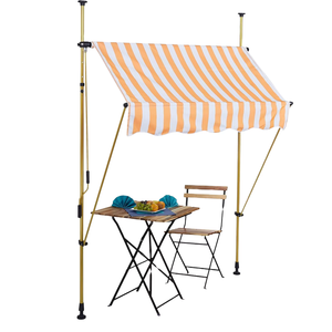 Auvents en polyester enduit de PU résistant aux UV, manivelle extensible, pinces de cadre en acier réglables, aucun perçage requis, commande - Product Image 1