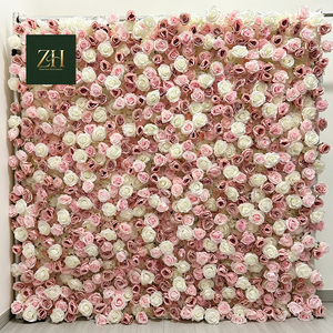 Muro de Flores Artificial Personalizado con Diseño de Rosa de Viento, Enrollable, para Decoración Comercial y de Fiestas - Product Image 1