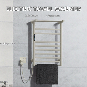 Sèche-serviettes électrique en aluminium mural pliable et mobile, noir mat, 4 barres, étanche IPX4 pour salle de bain - Product Image 2