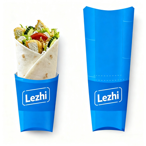 Caja de rollo de pollo de comida rápida desechable con logotipo personalizado caja de embalaje de papel de Burrito caja de papel de rollo en forma de almohada cajas de papel para <span class=keywords><strong>Shawarma</strong></span> - Product Image 4