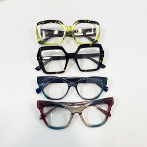 Gafas de Mujer con Diseño de Ojo de Gato, Modernas <span class=keywords><strong>y</strong></span> Populares, con Montura Óptica de Acetato, Gruesa <span class=keywords><strong>y</strong></span> Elegante, Hechas a Mano, Disponibles en Stock - Product Image 3