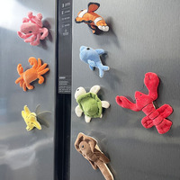 Aimants de réfrigérateur en peluche animaux marins 3D : tortue de mer, poisson-clown et homard – Aimants mignons du monde sous-marin avec logo personnalisable