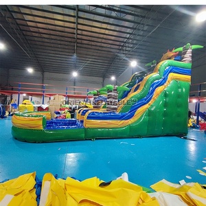 Công viên giải trí cây cọ <span class=keywords><strong>Inflatable</strong></span> ánh nắng mặt trời sóng nước trượt với hồ bơi - Product Image 5