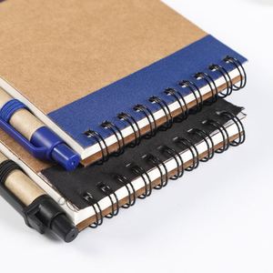 YS59 Environmentally Friendly and Recyclable Kraft Paper Card Cover Bandage Spiral Binding Notebook with Pen - Product Image 5