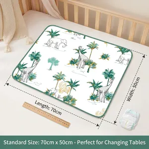 Cambiador Impermeable para Bebé 70x50cm, Protector de Colchón de Cuna Lavable de Algodón, Tapete para Pañales, Portátil para Viaje, OEKO-TEX, OEM - Product Image 2