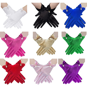Gants de mariée élégants à cinq doigts Performance Lolita JK Gants de mariage perlés pour femmes Mitaines de conduite coréennes - Product Image 1