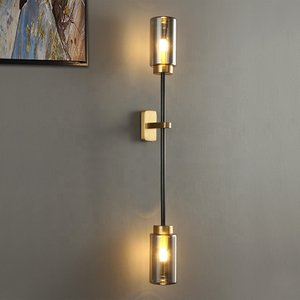 Wall <strong>Light</strong> Indoor Polish Brass Tubular Surface Mount Led Wall Lamp <strong>Upward</strong> Glass <strong>Light</strong> for Indoor Interior Decor Bathroom Home - Product Image 6