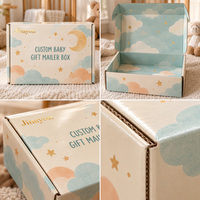 Boîte d'expédition personnalisée pour cadeau de bébé, carton ondulé E-Flute avec impression dorée