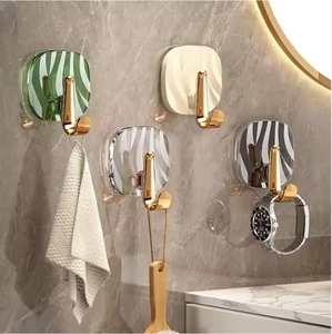 Acrylic <strong>Hook</strong> Punch-free Self-adhesive Bathroom <strong>Hook</strong> <strong>Wall</strong> Mounted Towel Hanger Coat <strong>Key</strong> Hanging <strong>Hooks</strong> Home Decor Holder - Product Image 3
