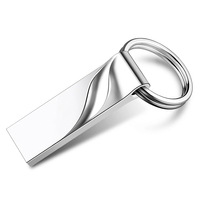 Clé Usb étanche en métal argenté, support à mémoire de 32GB, 16GB, 8GB, 4GB, avec porte-clés, disque U, sac de stockage, OEM