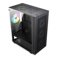 LY Casing game Pc murah mAtx, Casing Gaming putih MATX Mid Tower, Casing Gamer meja mikro jala, sasis kabinet pc depan