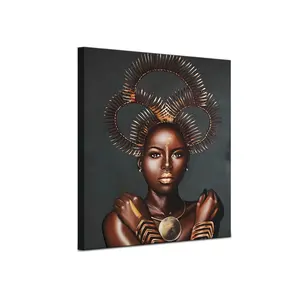 Seni Modern 3D dicetak HD kanvas poster hitam Afrika Amerika kepribadian wanita seni poster dekorasi rumah lukisan gantung