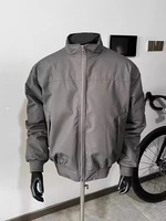 Veste de pilote d'hiver américaine décontractée pour homme, style streetwear, col montant, veste de baseball, fermeture éclair courte sur le devant, veste de baseball surdimensionnée