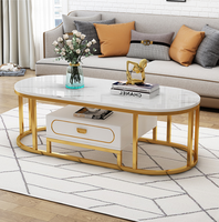 YQ JENMW table basse moderne en verre de luxe, table de salon maison table à thé simple multifonctionnelle table en fer