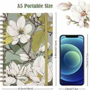 Set de Cuadernos Personalizados con Diseño de Plantas y Flores: Espiral, Hojas Sueltas, Estilo Vintage, Ideal para Estudiantes y Uso en la Oficina - Product Image 2