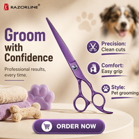 NPK15P Ciseaux de toilettage pour animaux de compagnie Ciseaux de coiffure pour chiens en acier inoxydable rose populaires Set de coupe