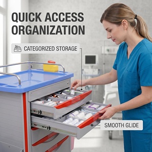Chariot médical d'urgence SINOME <span class=keywords><strong>ET750</strong></span> moderne en ABS, chariot de soins OEM avec 5 tiroirs, mobilier hospitalier de haute qualité – Offre Spéciale - Product Image 2