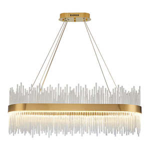Modern round Crystal Chandelier with Rectangle Design <b>LED</b> Pendant <b>Lights</b> <b>for</b> Dining <b>Room</b> Kitchen Island Lighting Middle Size - Product Image 6