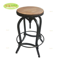 Tabouret de Bar industriel rétro, pivotant, rustique, en bois et en métal, hauteur réglable, nouveauté