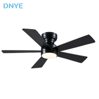 Ventilateur de plafond moderne de 52 pouces pour salon, avec moteur DC, 5 pales en ABS, télécommande, silencieux, avec lumière LED