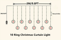 Weihnachtsdekoration 2024 für Zuhause und Schlafzimmer: LED-Plastik-Lichterkette mit 3M Mehrfarbigen Kugeln und Ringen