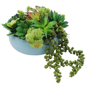 Planta Artificial de tacto Real, macetas suculentas de plástico verde, ramas de plantas, flores, decoración de pared, nueva calidad - Product Image 1