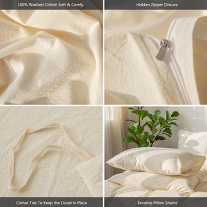 Hotel Home Washed Microfiber Comforter Cover Bed <strong>Sheet</strong> 4 PCS Bedding Sets - Product Image 5