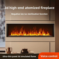 Cheminée à vapeur d'eau 4D encastrée, cheminée intelligente à ultrasons avec flamme LED pour la décoration du salon à la maison, humidificateur